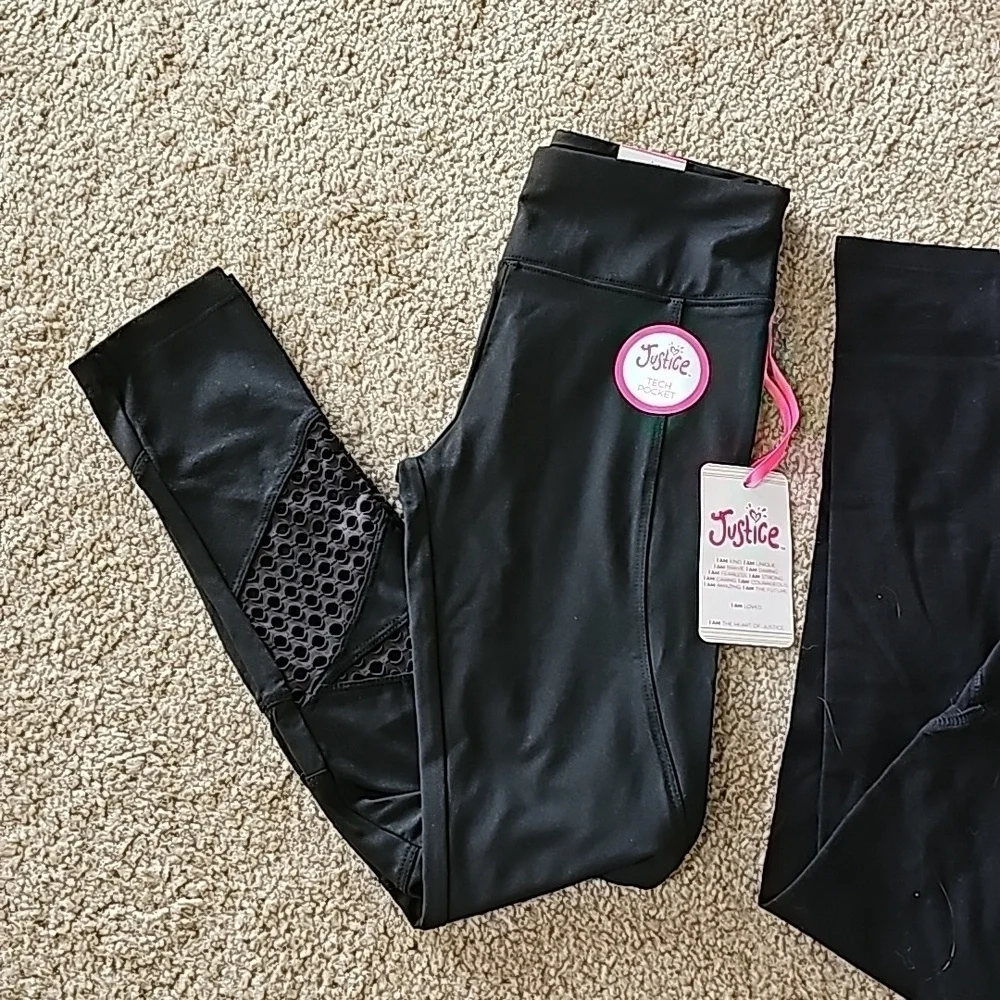 Girls Justice Black Legging Bundle Size Medium